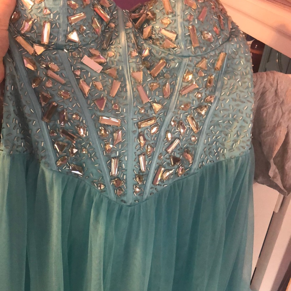 Used Prom Dress Teal Size 11/12